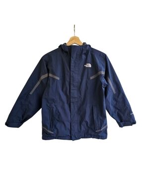 The North Face HyVent Hooded Rain Jacket Navy Blue Boys M 10/12